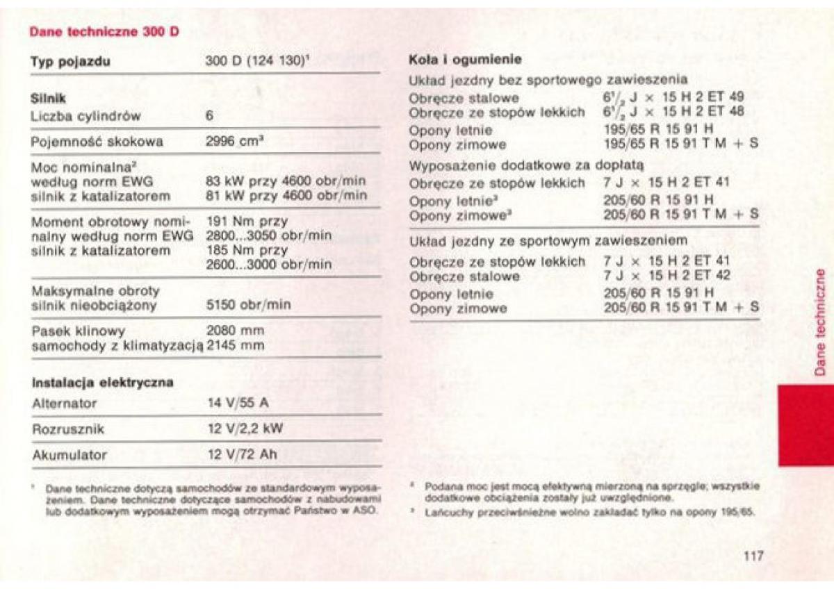 Mercedes Benz E W124 instrukcja obslugi / page 116