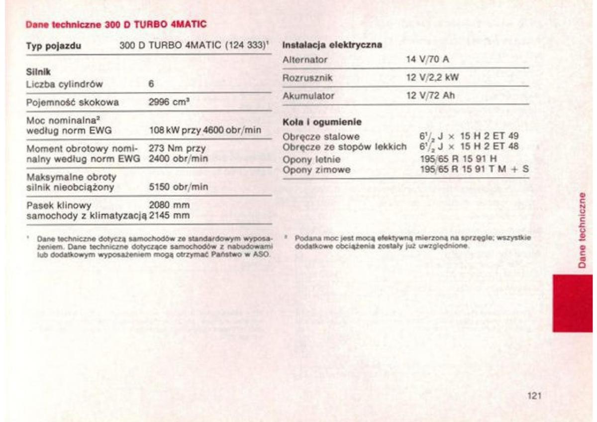 Mercedes Benz E W124 instrukcja obslugi / page 120