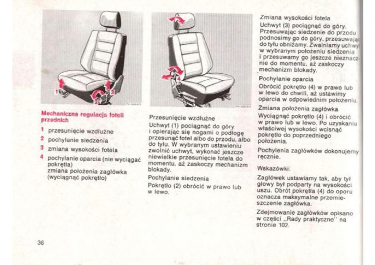Mercedes Benz E W124 instrukcja obslugi / page 37
