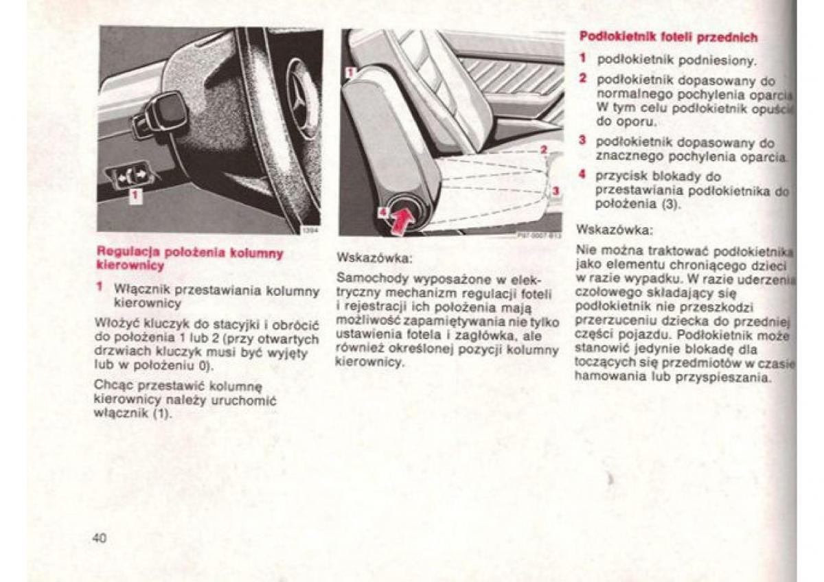Mercedes Benz E W124 instrukcja obslugi / page 41