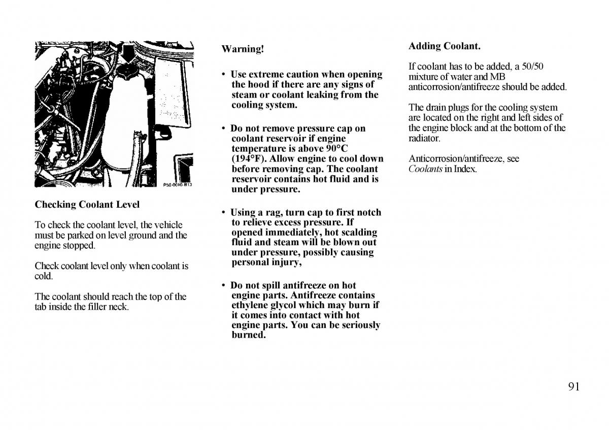 Mercedes Benz S W140 owners manual / page 91