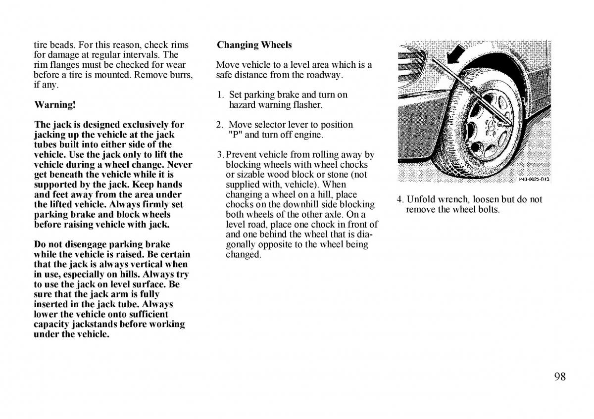 Mercedes Benz S W140 owners manual / page 98