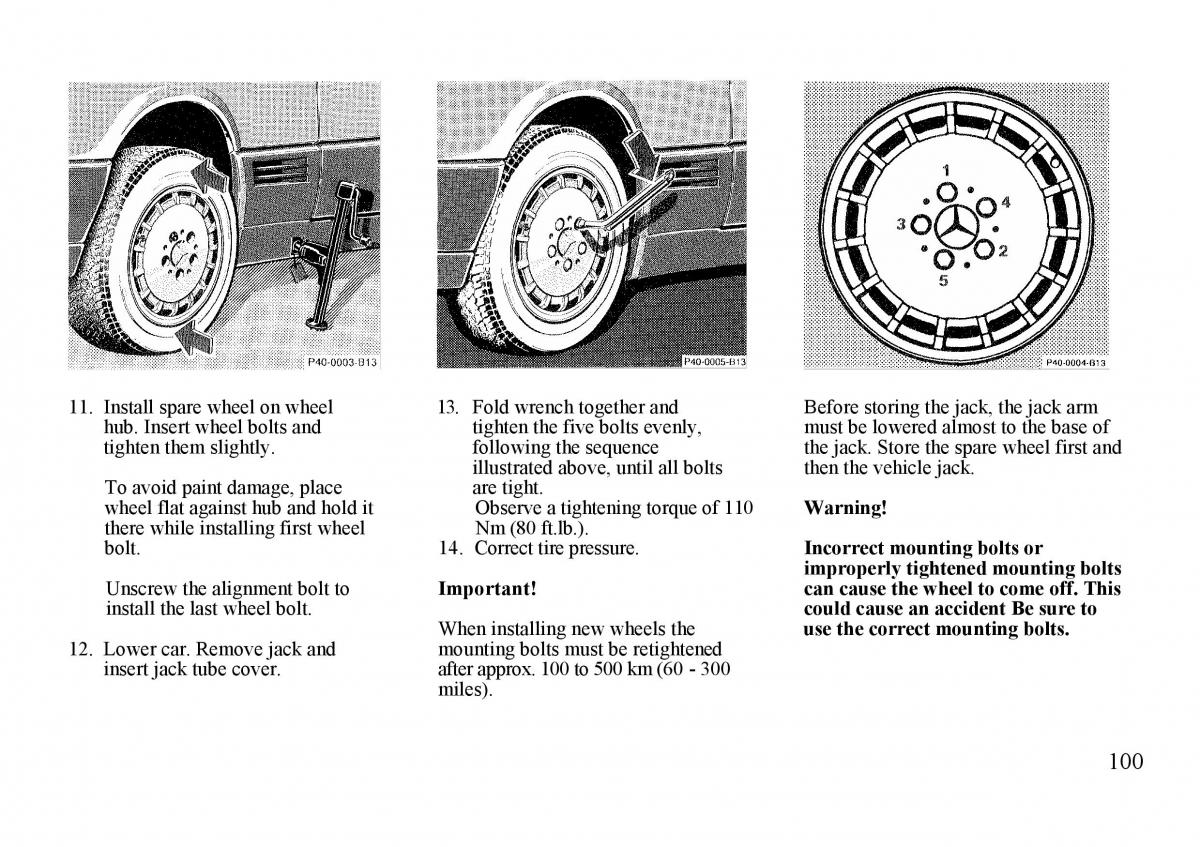 Mercedes Benz S W140 owners manual / page 100