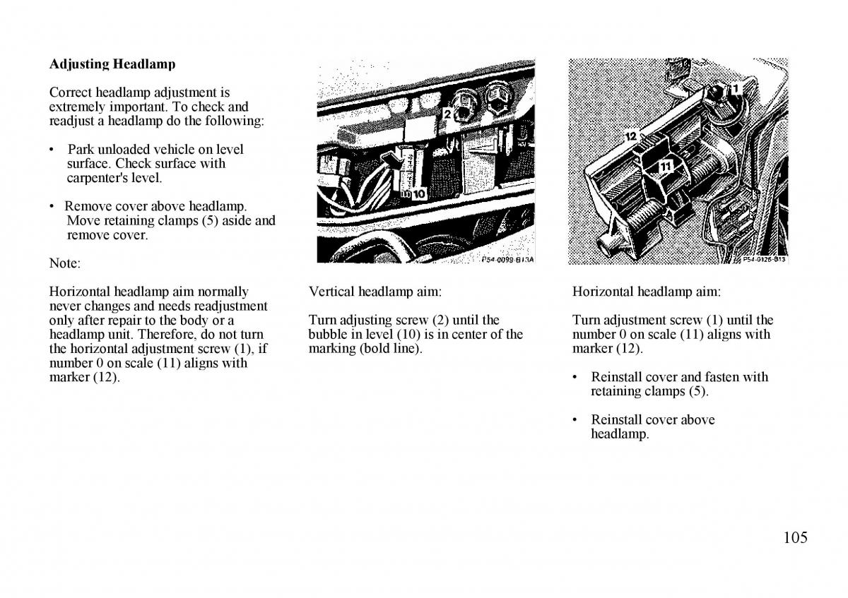 Mercedes Benz S W140 owners manual / page 105