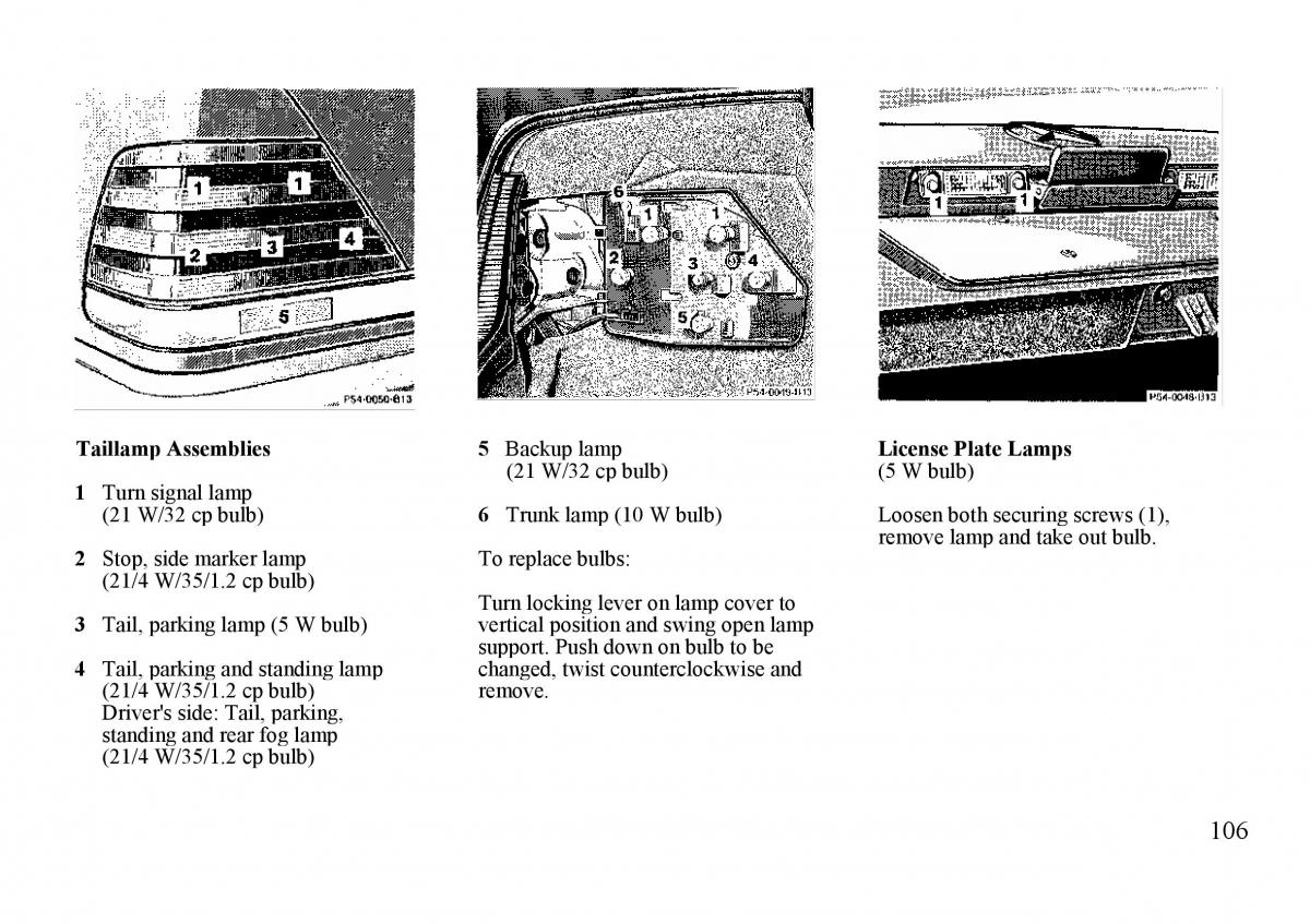 Mercedes Benz S W140 owners manual / page 106