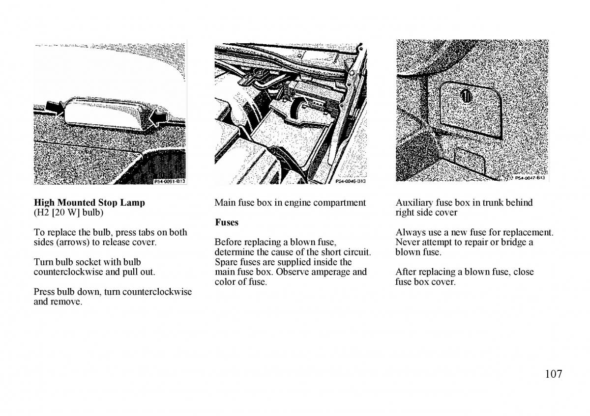 Mercedes Benz S W140 owners manual / page 107