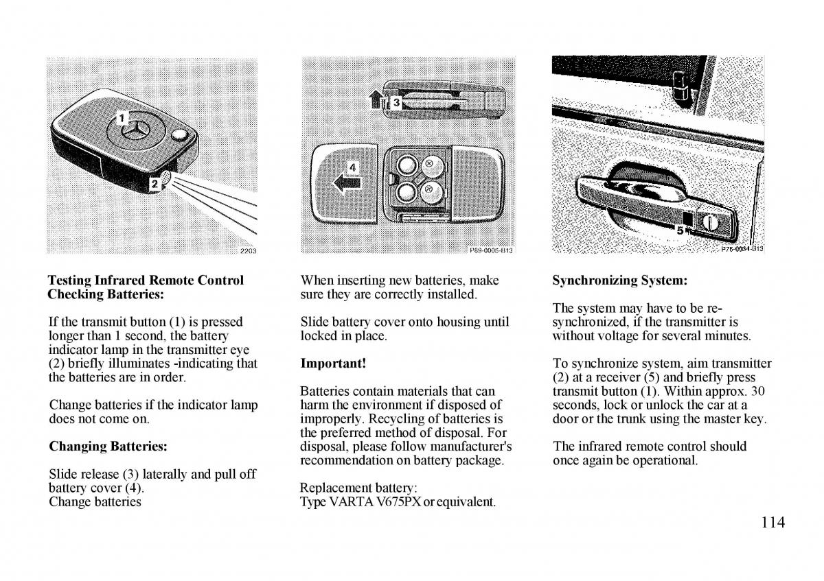 Mercedes Benz S W140 owners manual / page 114