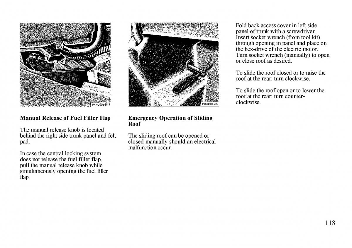 Mercedes Benz S W140 owners manual / page 118