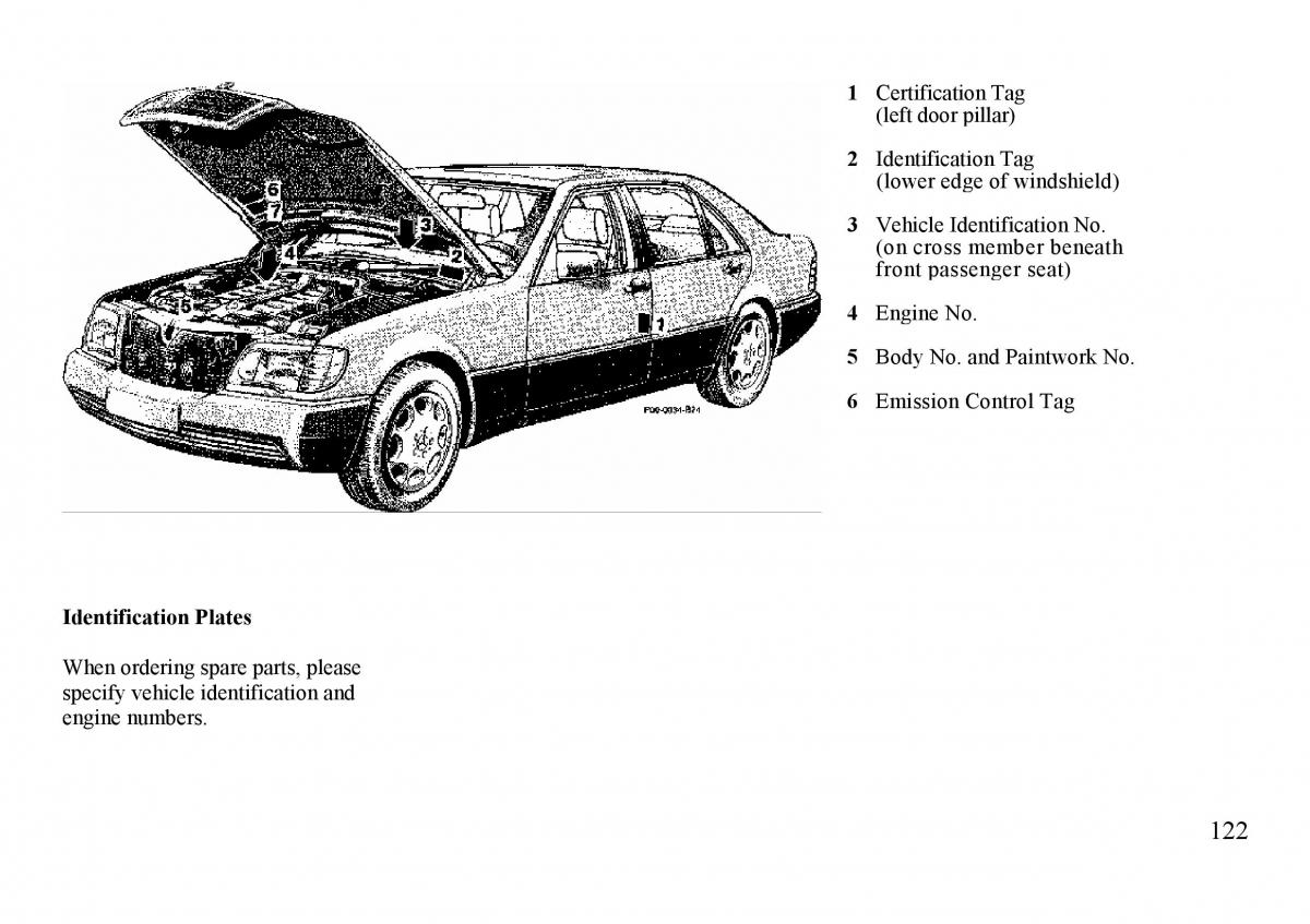 Mercedes Benz S W140 owners manual / page 122