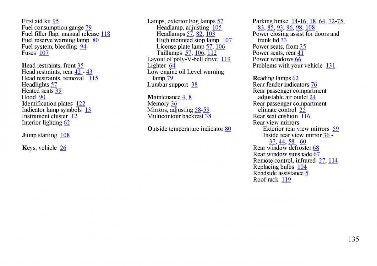 Mercedes Benz S W140 owners manual / page 135