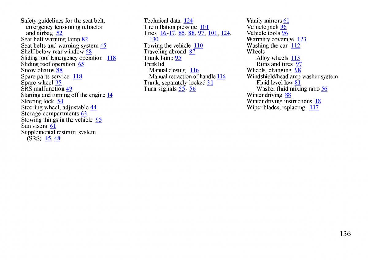 Mercedes Benz S W140 owners manual / page 136