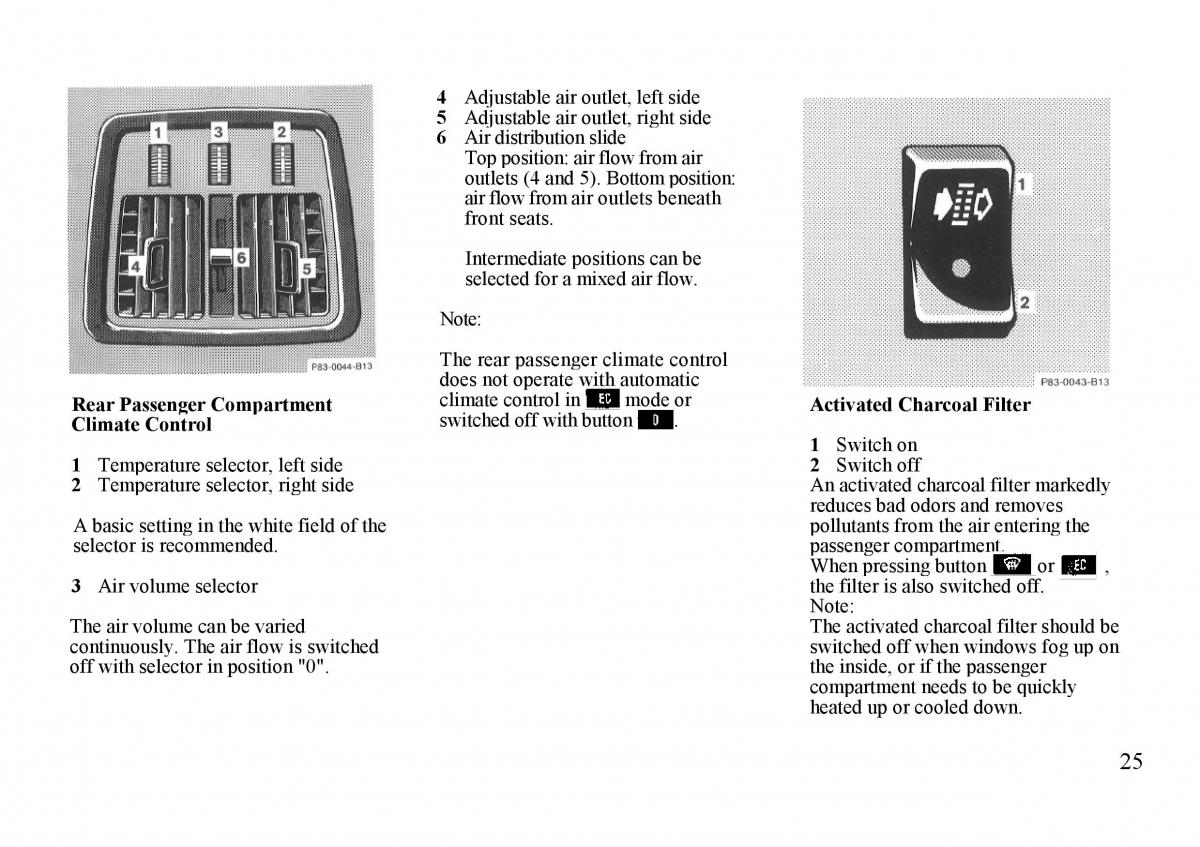 Mercedes Benz S W140 owners manual / page 25