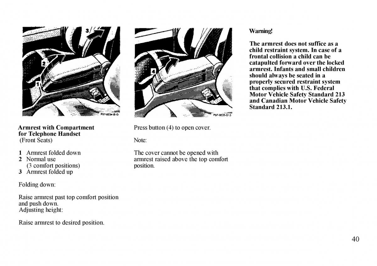 Mercedes Benz S W140 owners manual / page 40