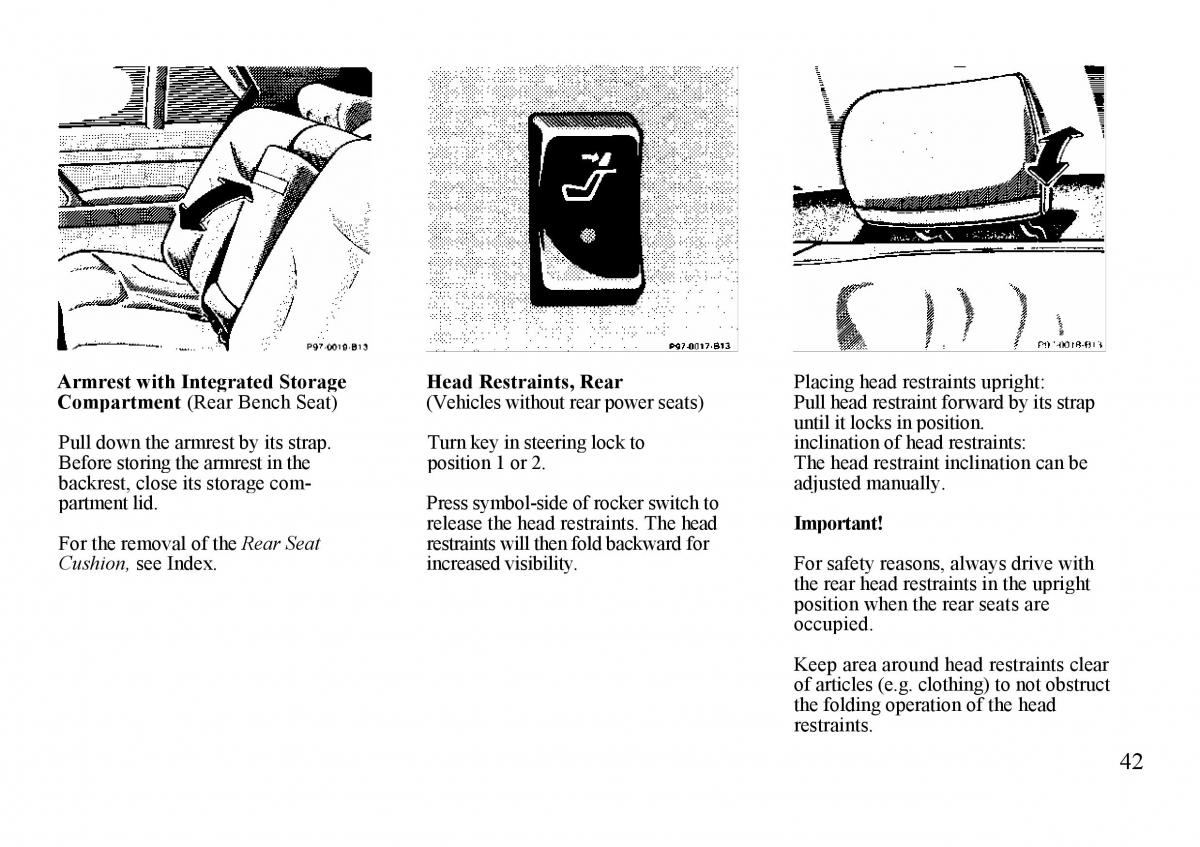 Mercedes Benz S W140 owners manual / page 42