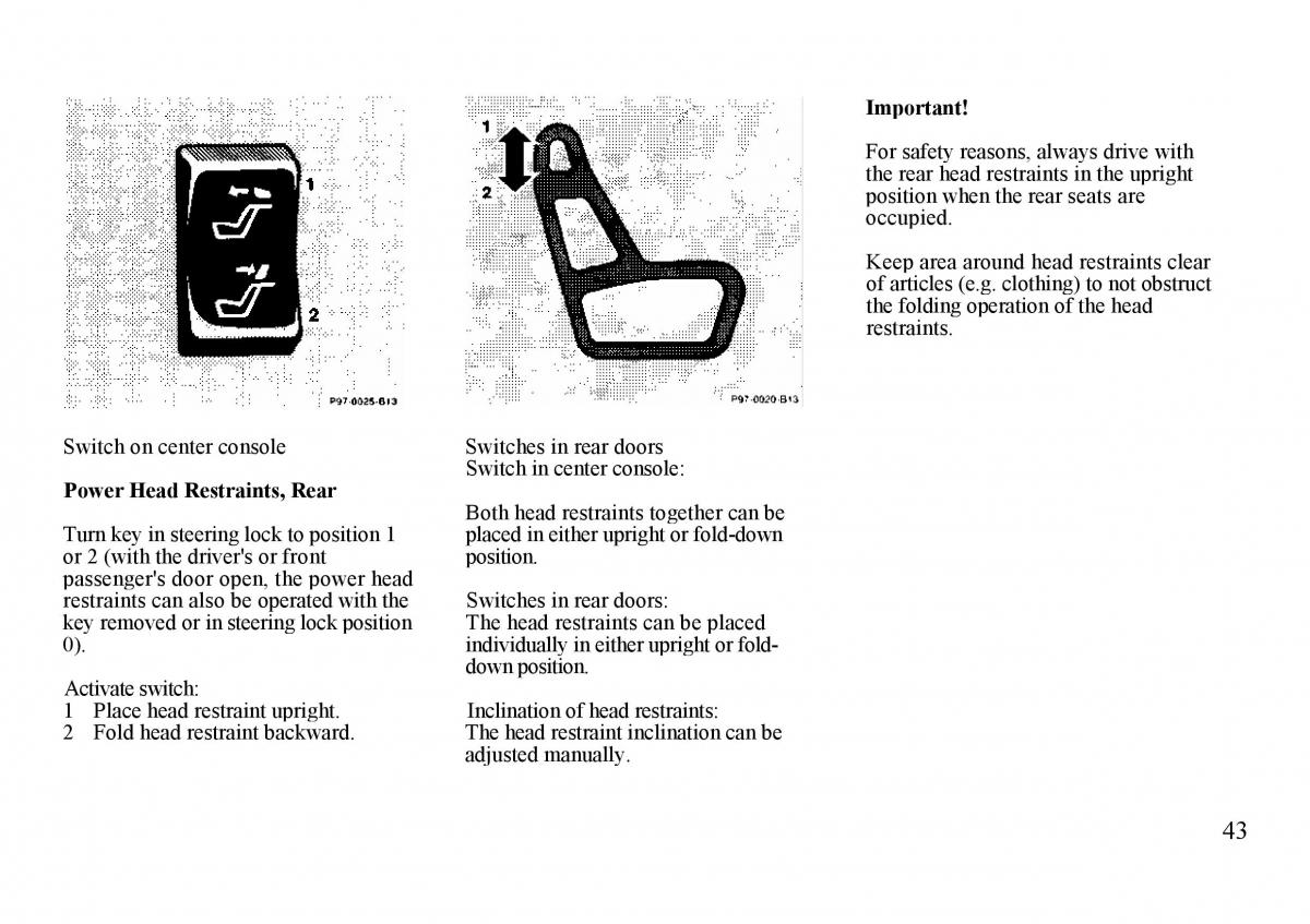 Mercedes Benz S W140 owners manual / page 43