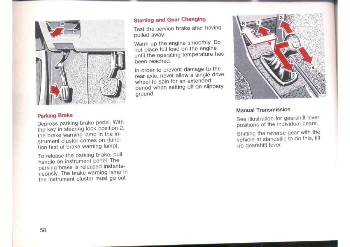 Mercedes Benz E W124 owners manual / page 60