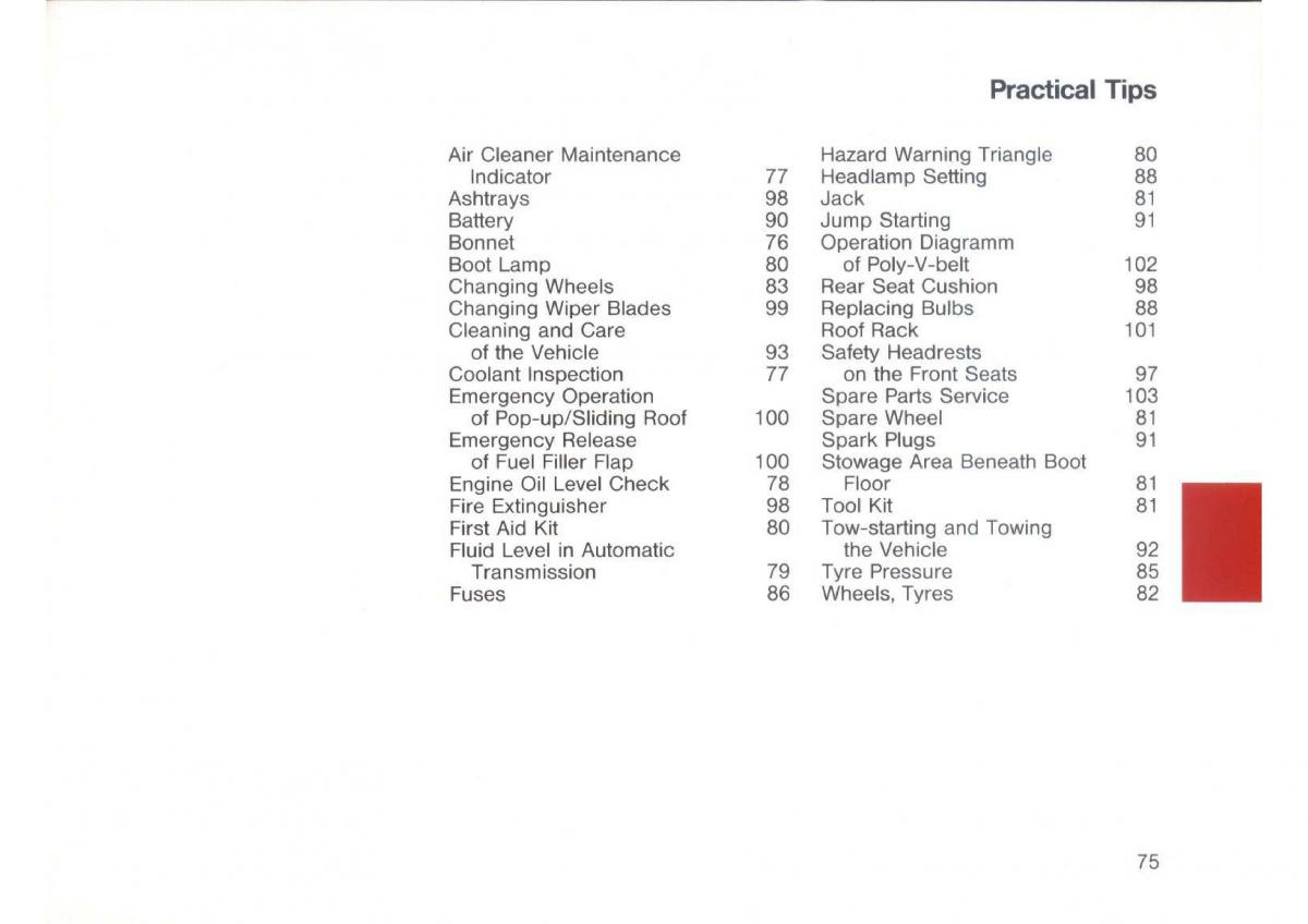 Mercedes Benz E W124 owners manual / page 77