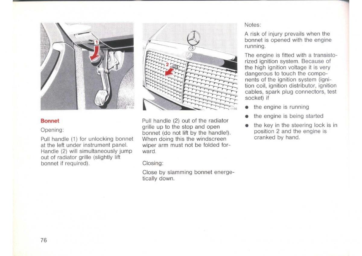 Mercedes Benz E W124 owners manual / page 78