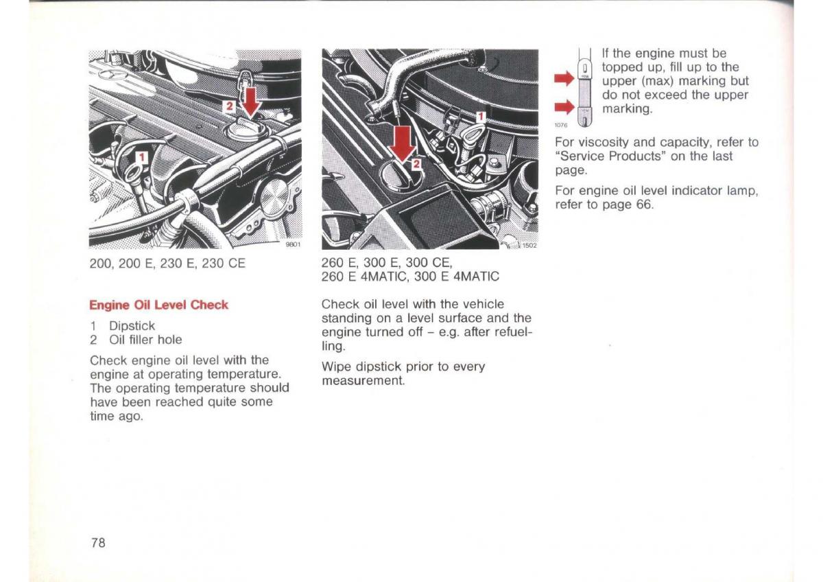 Mercedes Benz E W124 owners manual / page 80