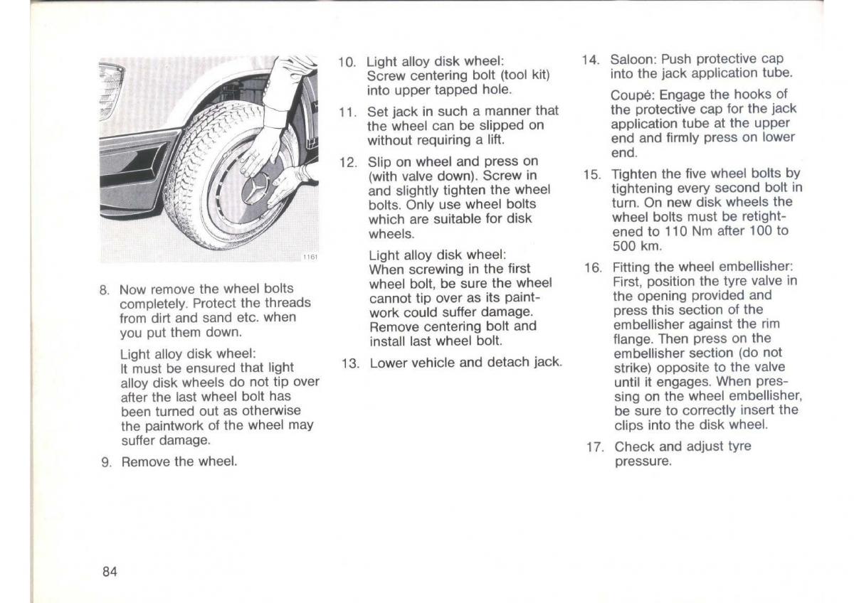 Mercedes Benz E W124 owners manual / page 86