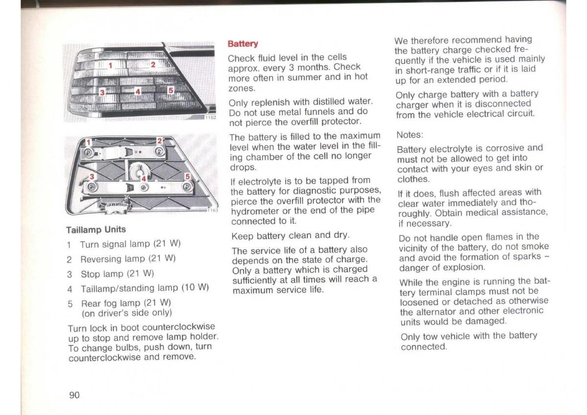 Mercedes Benz E W124 owners manual / page 92