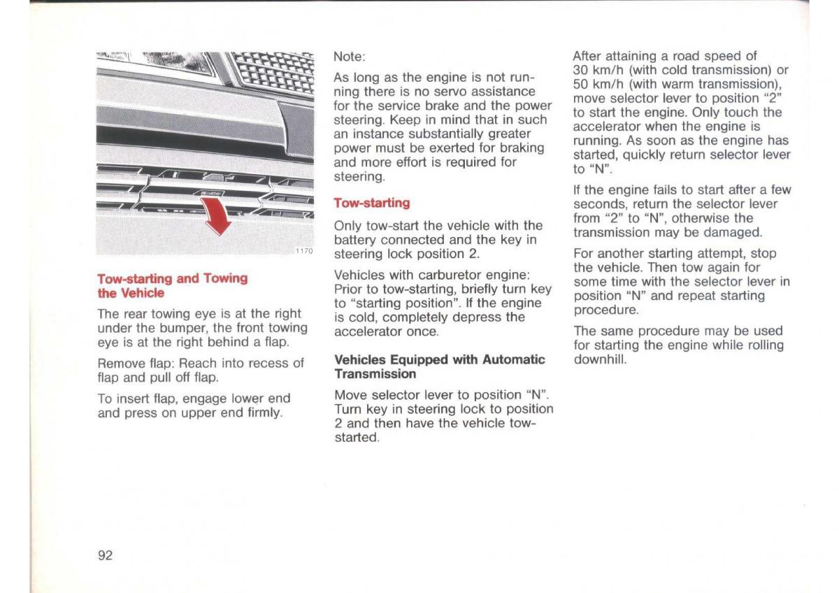 Mercedes Benz E W124 owners manual / page 94