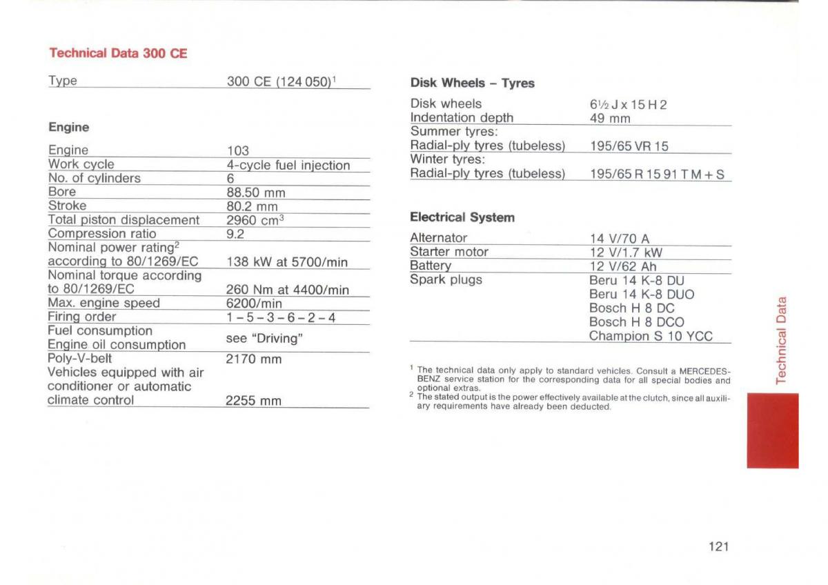 Mercedes Benz E W124 owners manual / page 123