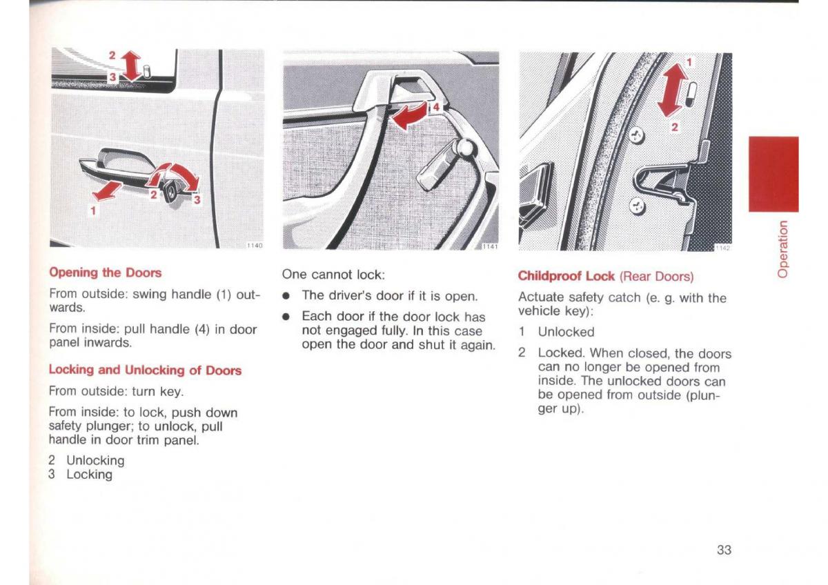 Mercedes Benz E W124 owners manual / page 35