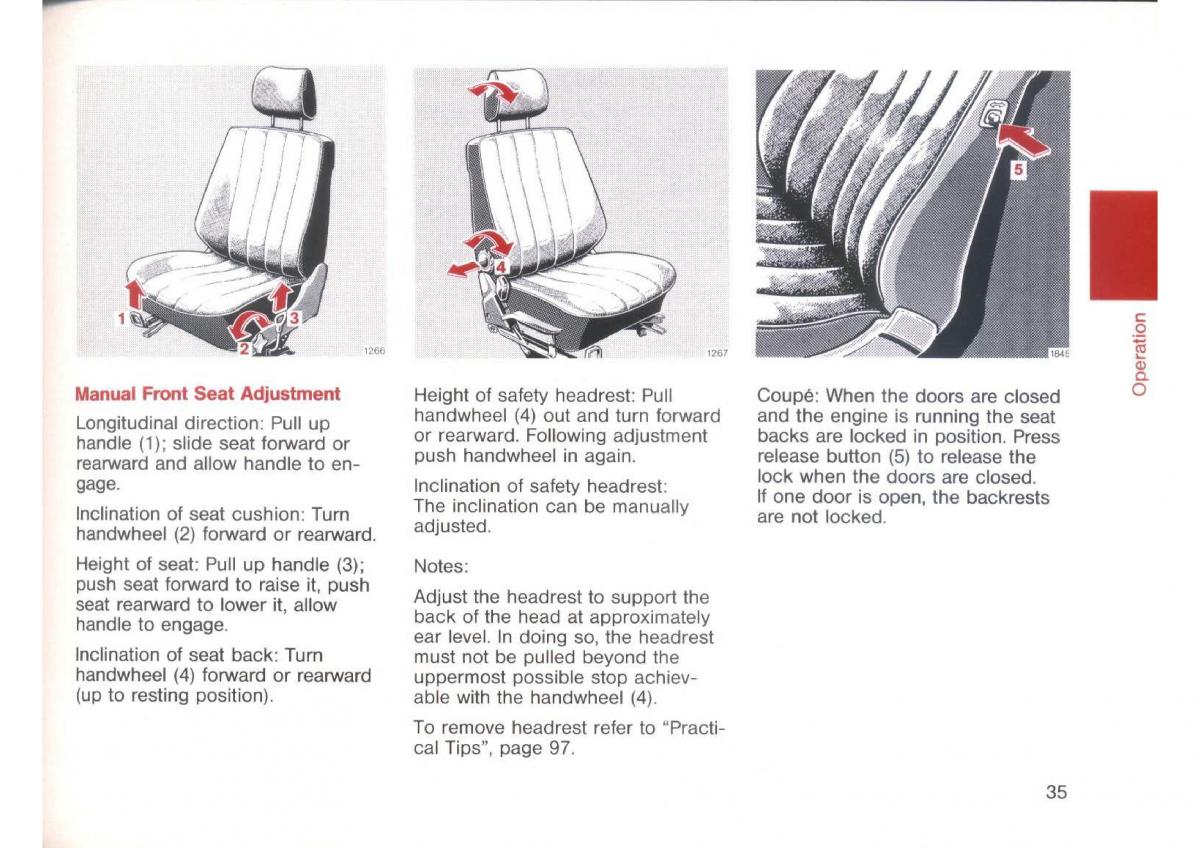 Mercedes Benz E W124 owners manual / page 37