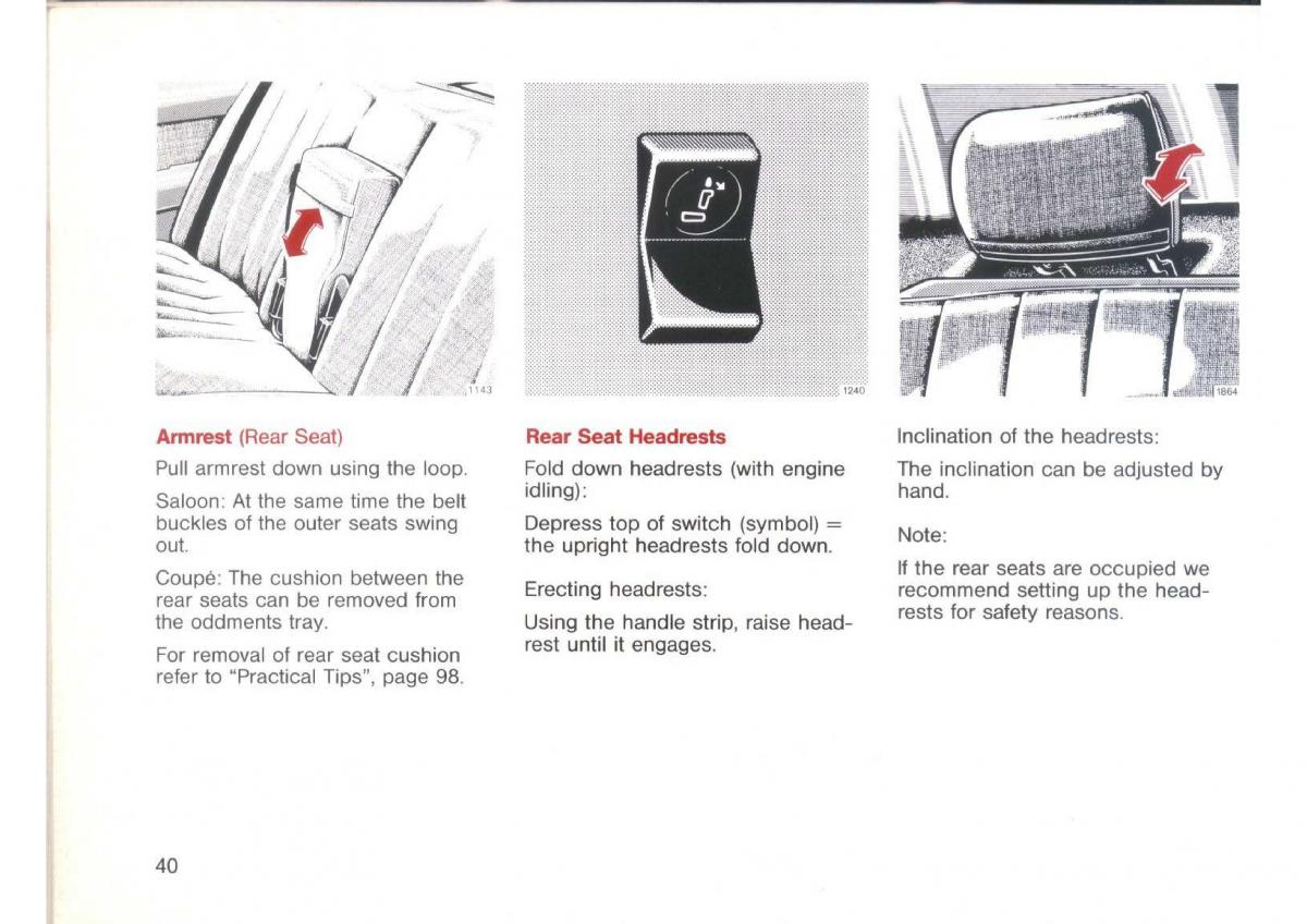 Mercedes Benz E W124 owners manual / page 42