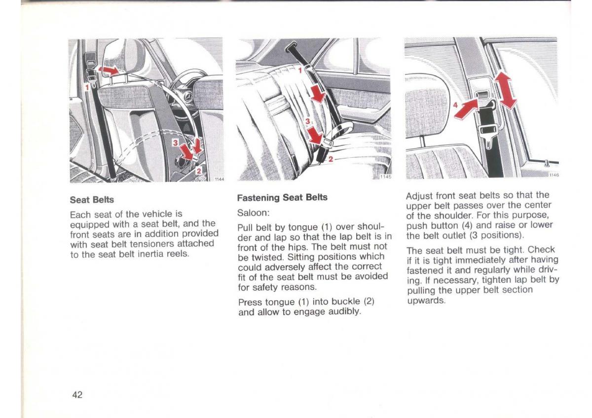 Mercedes Benz E W124 owners manual / page 44