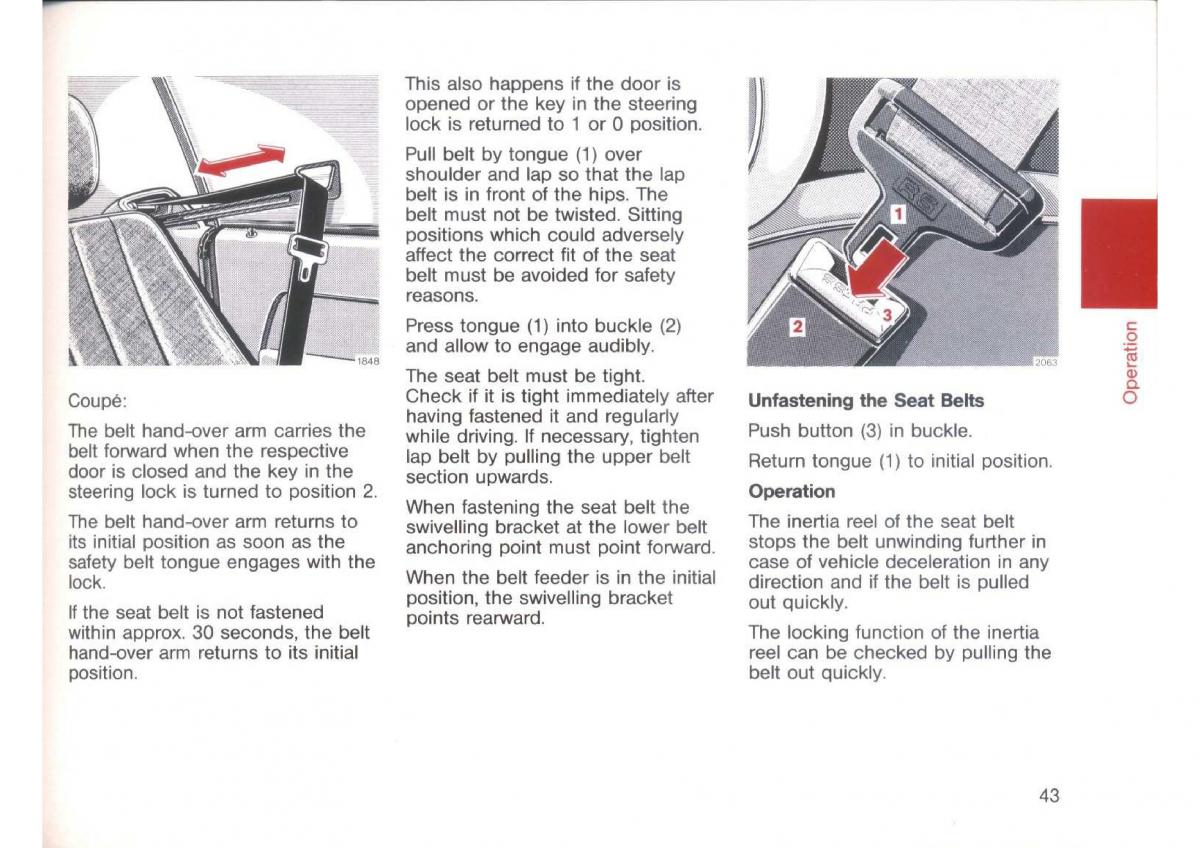 Mercedes Benz E W124 owners manual / page 45