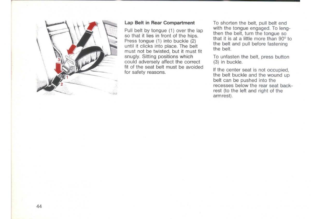 Mercedes Benz E W124 owners manual / page 46