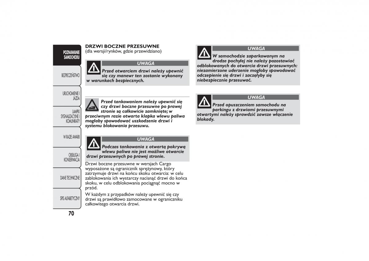 Fiat Fiorino IV 4 instrukcja obslugi / page 73