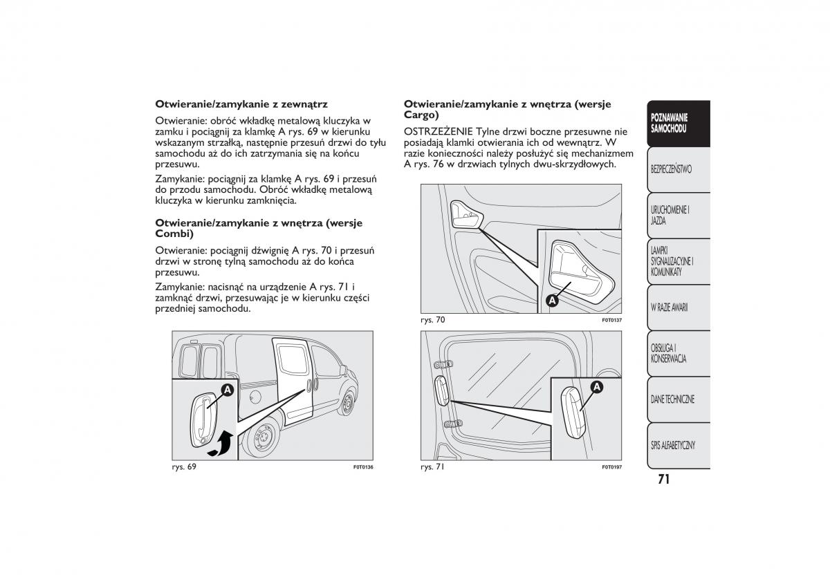 Fiat Fiorino IV 4 instrukcja obslugi / page 74