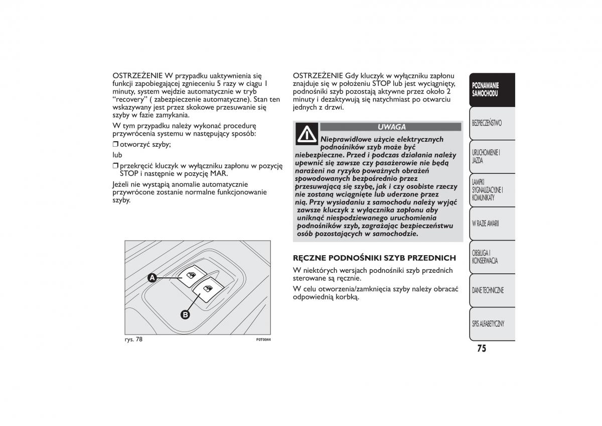 Fiat Fiorino IV 4 instrukcja obslugi / page 78