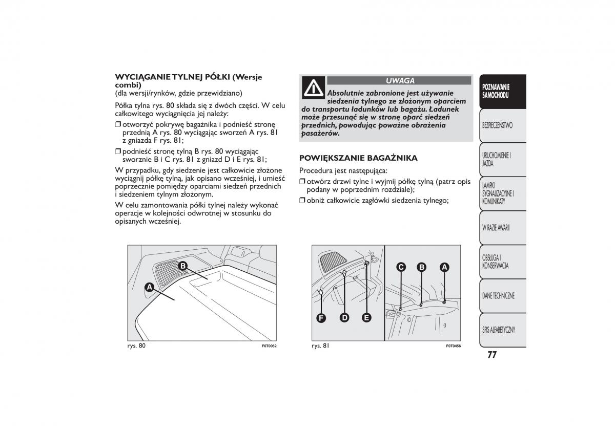 manual  Fiat Fiorino IV 4 instrukcja / page 80