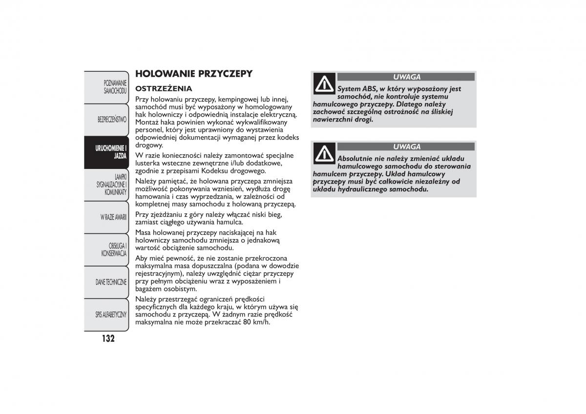 Fiat Fiorino IV 4 instrukcja obslugi / page 135