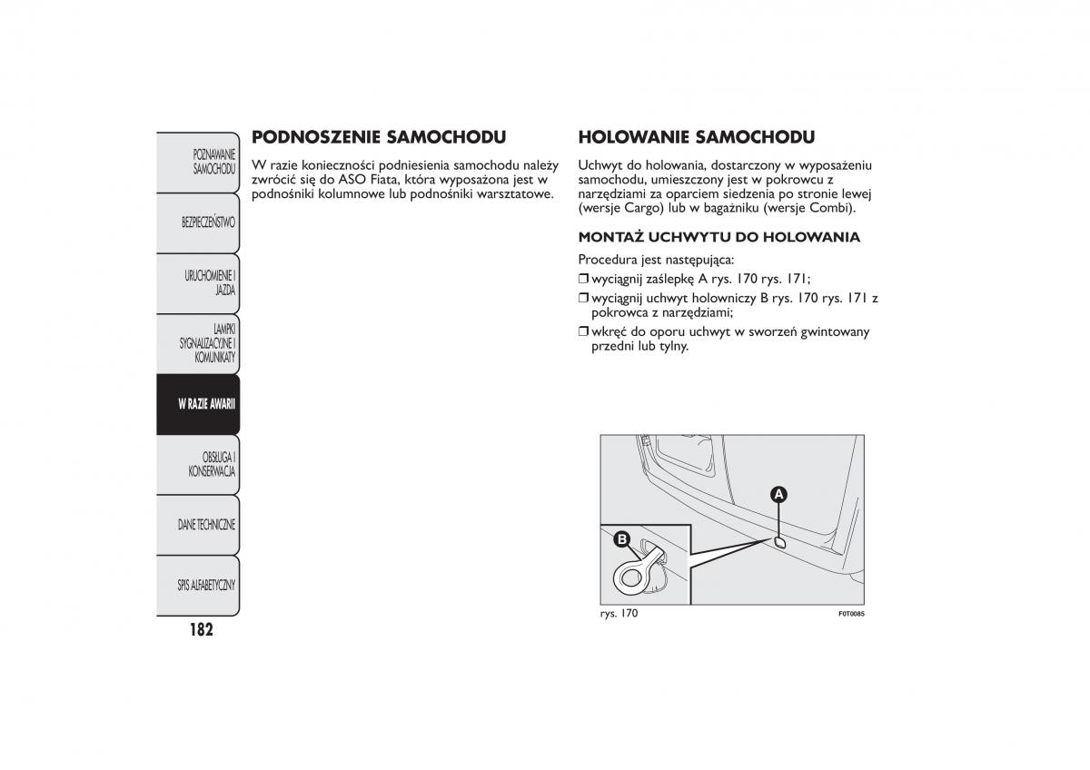 manual  Fiat Fiorino IV 4 instrukcja / page 185