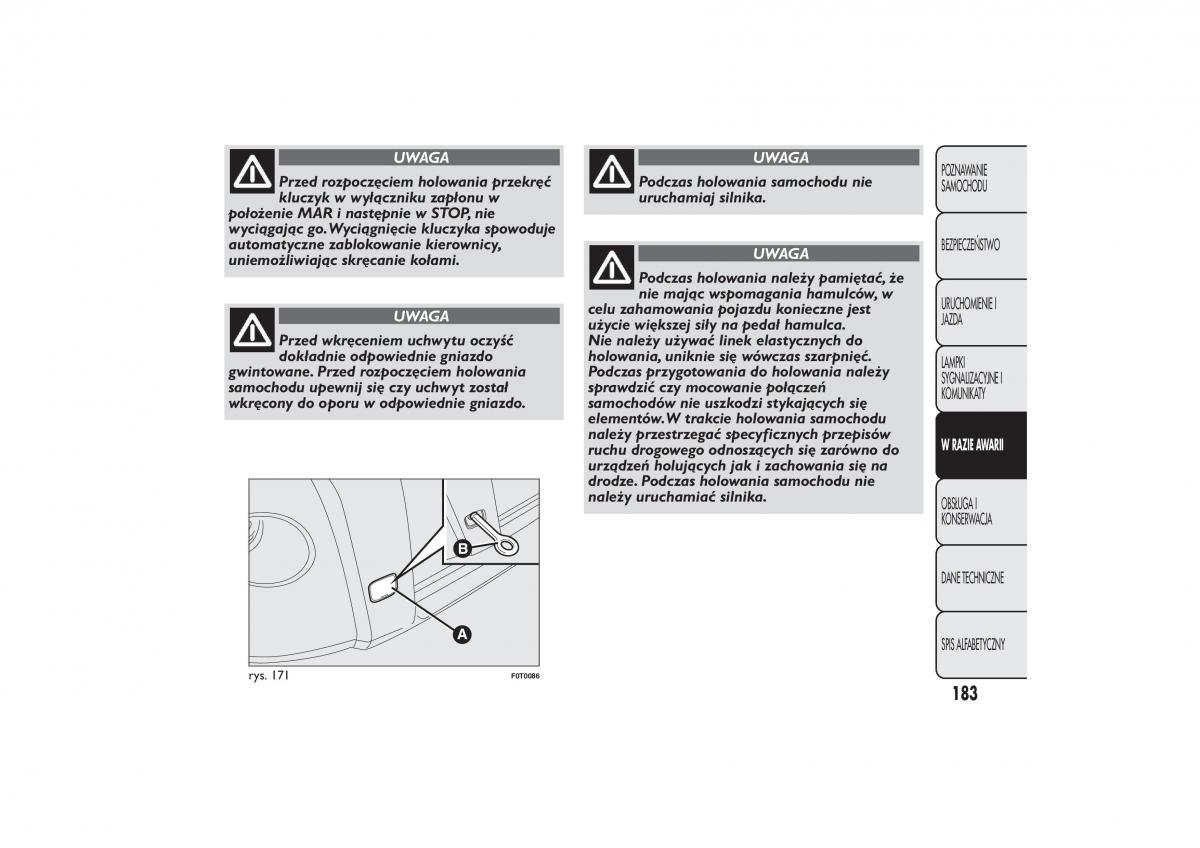 manual  Fiat Fiorino IV 4 instrukcja / page 186