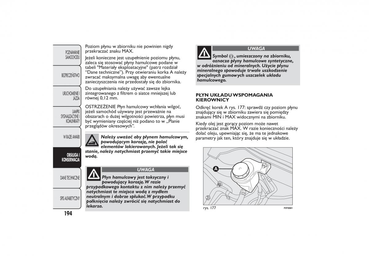 Fiat Fiorino IV 4 instrukcja obslugi / page 197