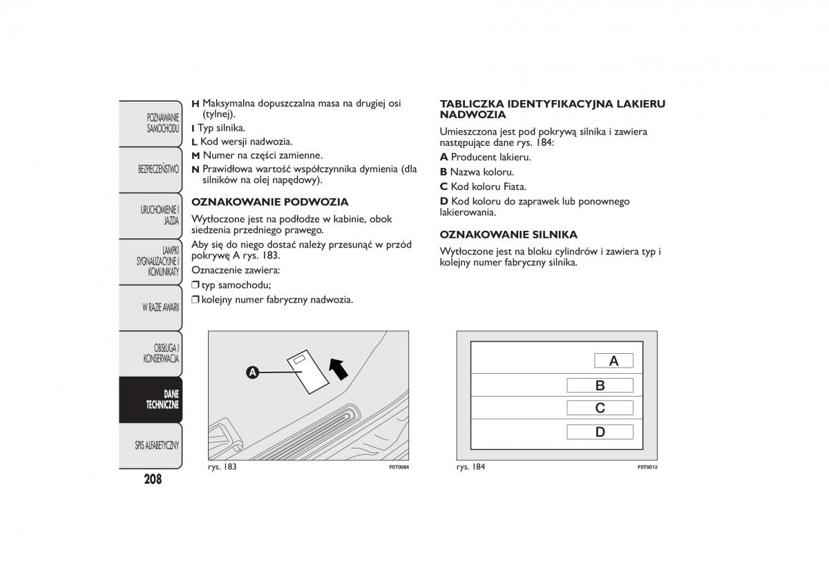 Fiat Fiorino IV 4 instrukcja obslugi / page 211