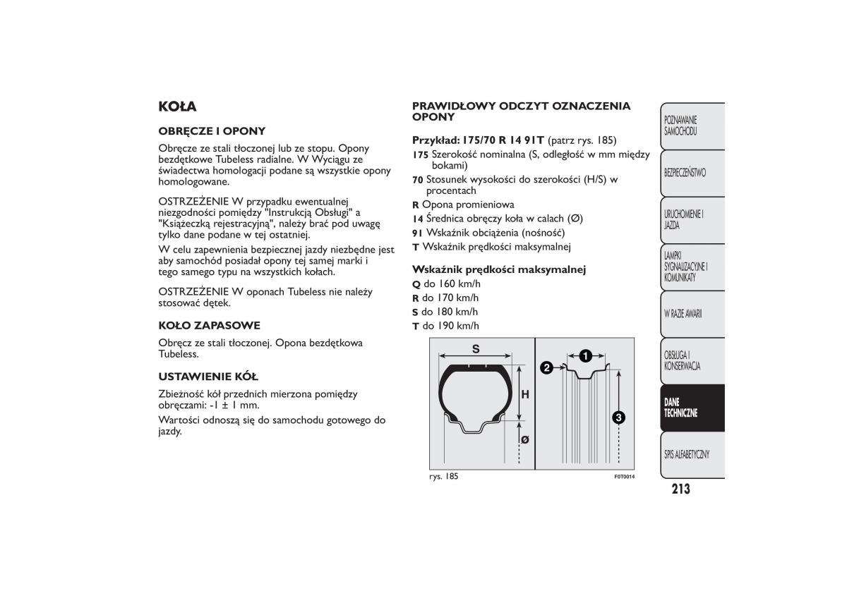 Fiat Fiorino IV 4 instrukcja obslugi / page 216