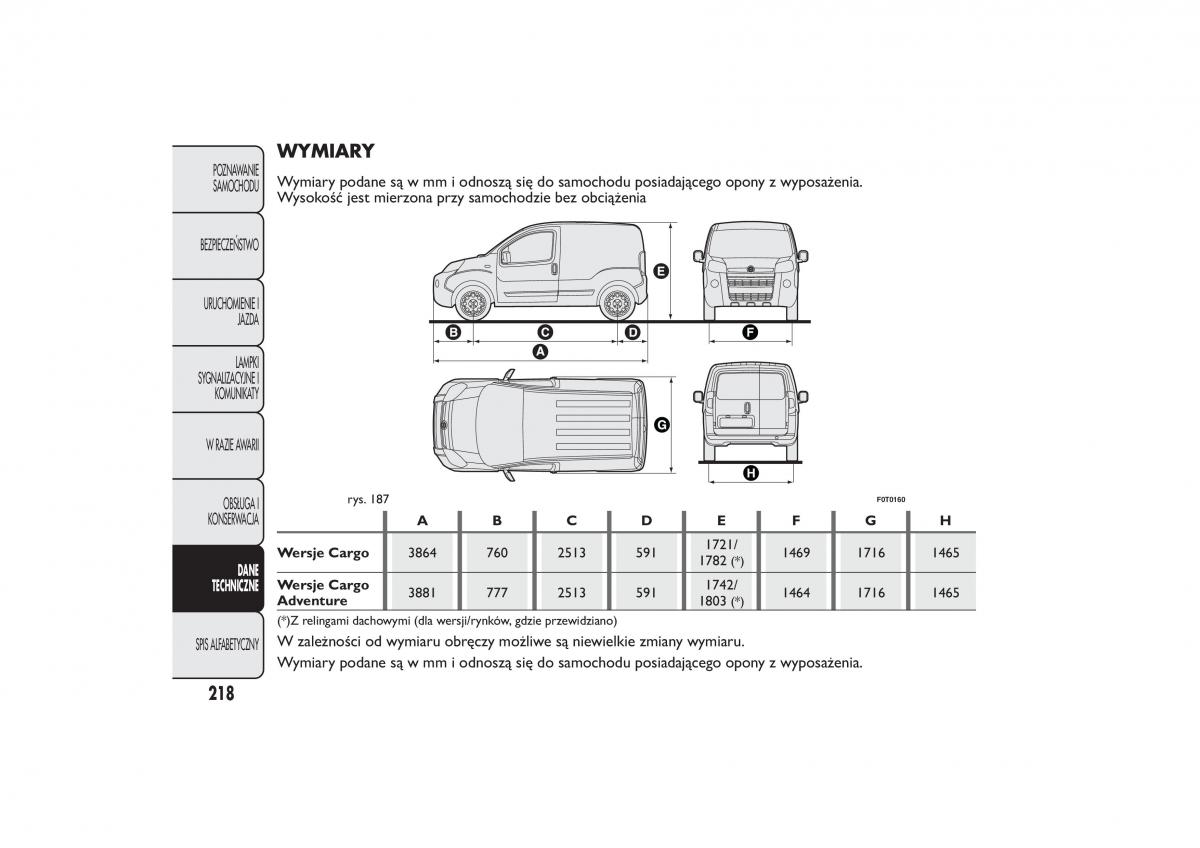 Fiat Fiorino IV 4 instrukcja obslugi / page 221