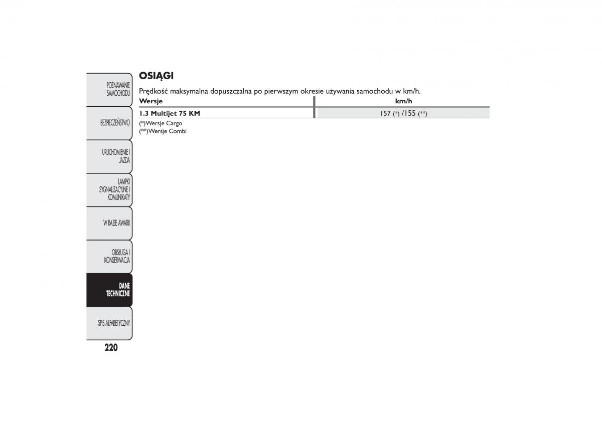 Fiat Fiorino IV 4 instrukcja obslugi / page 223