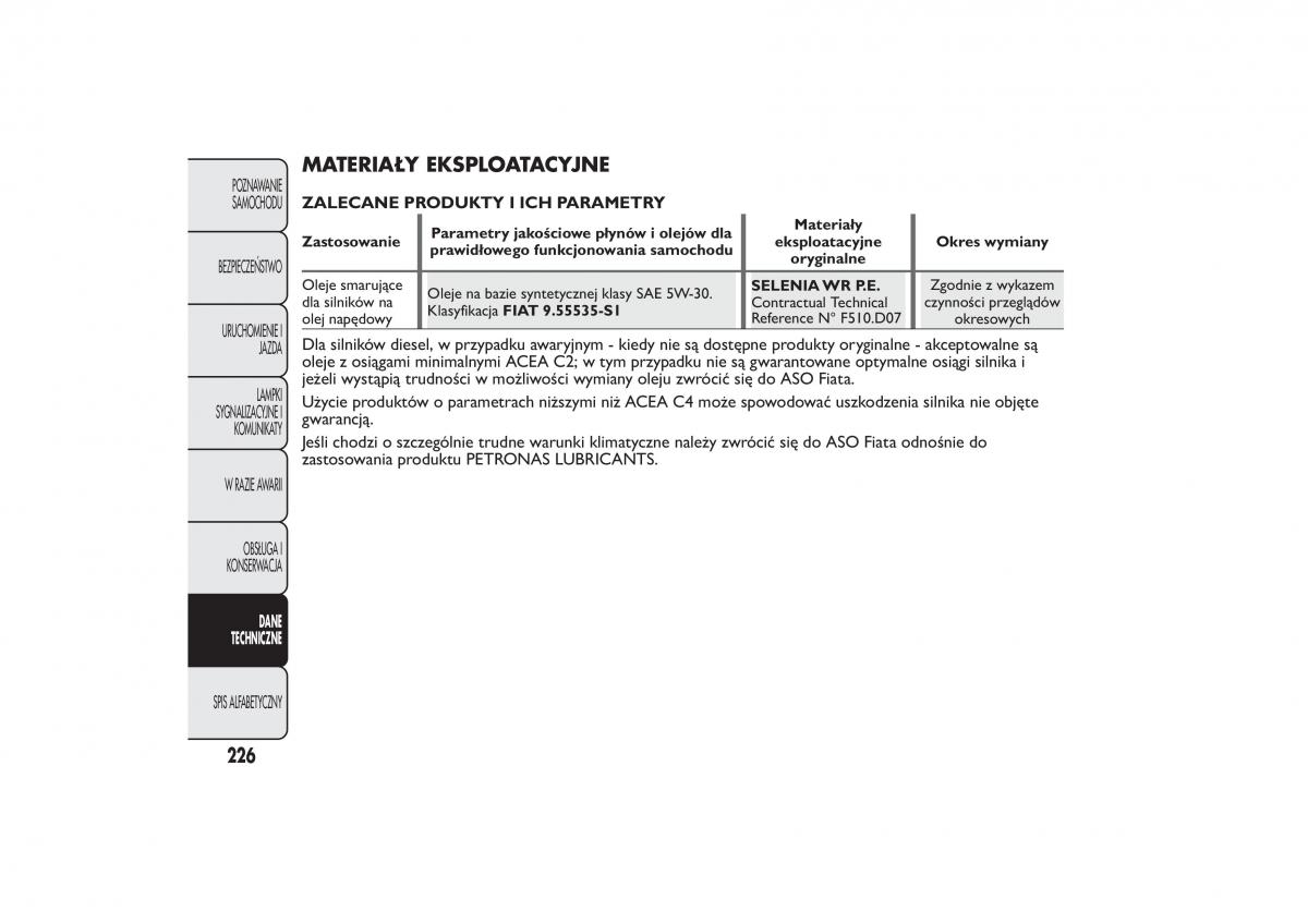 Fiat Fiorino IV 4 instrukcja obslugi / page 229