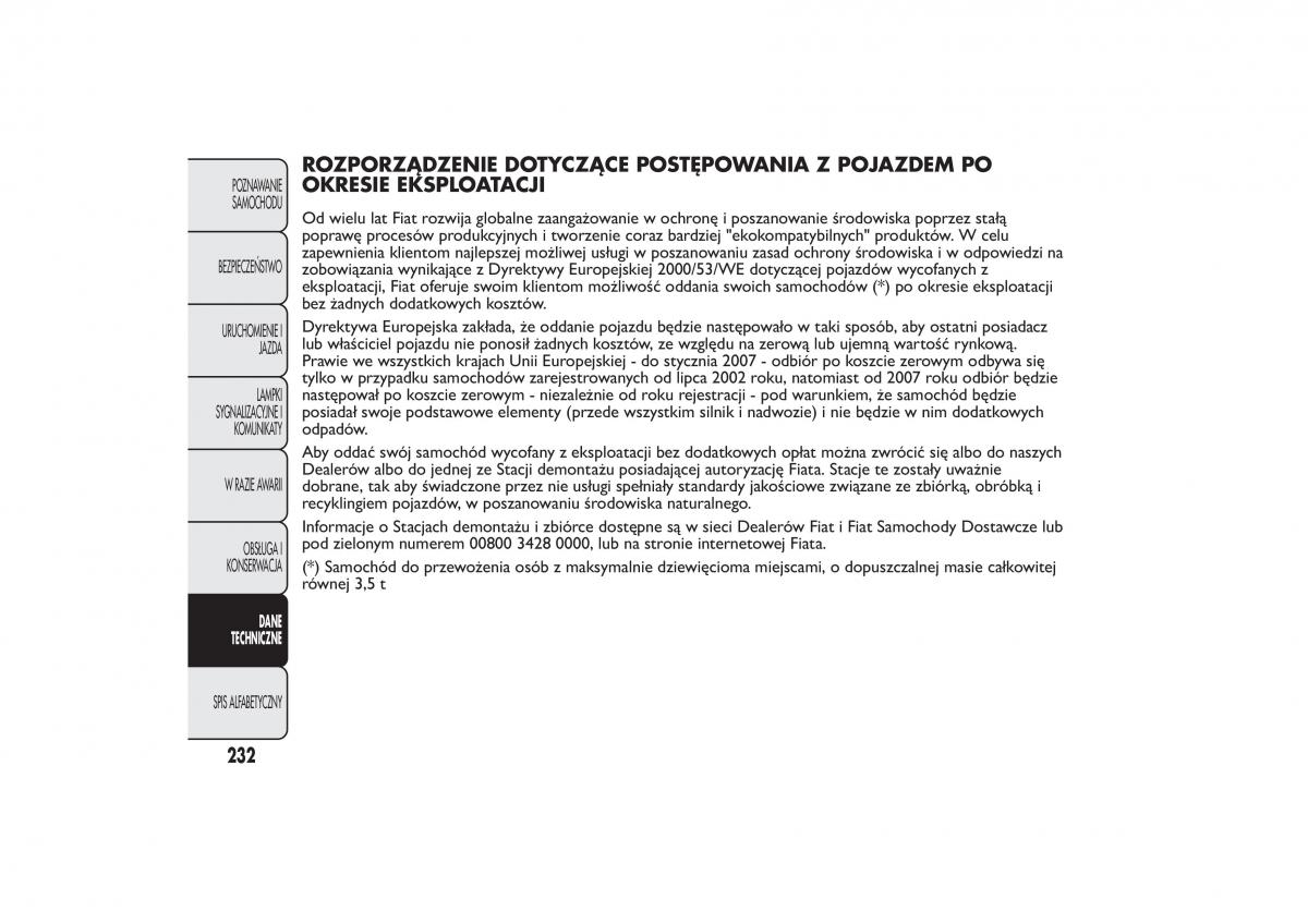 Fiat Fiorino IV 4 instrukcja obslugi / page 235