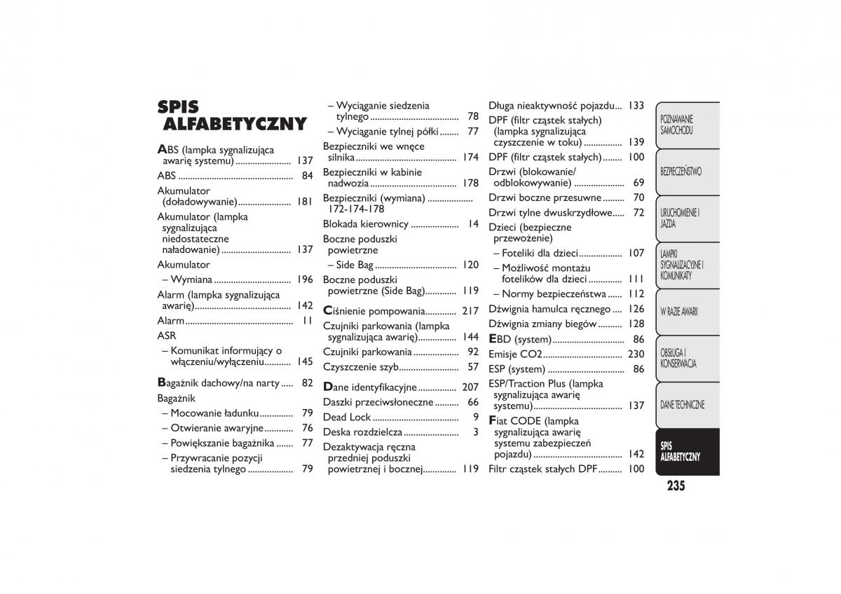 Fiat Fiorino IV 4 instrukcja obslugi / page 238