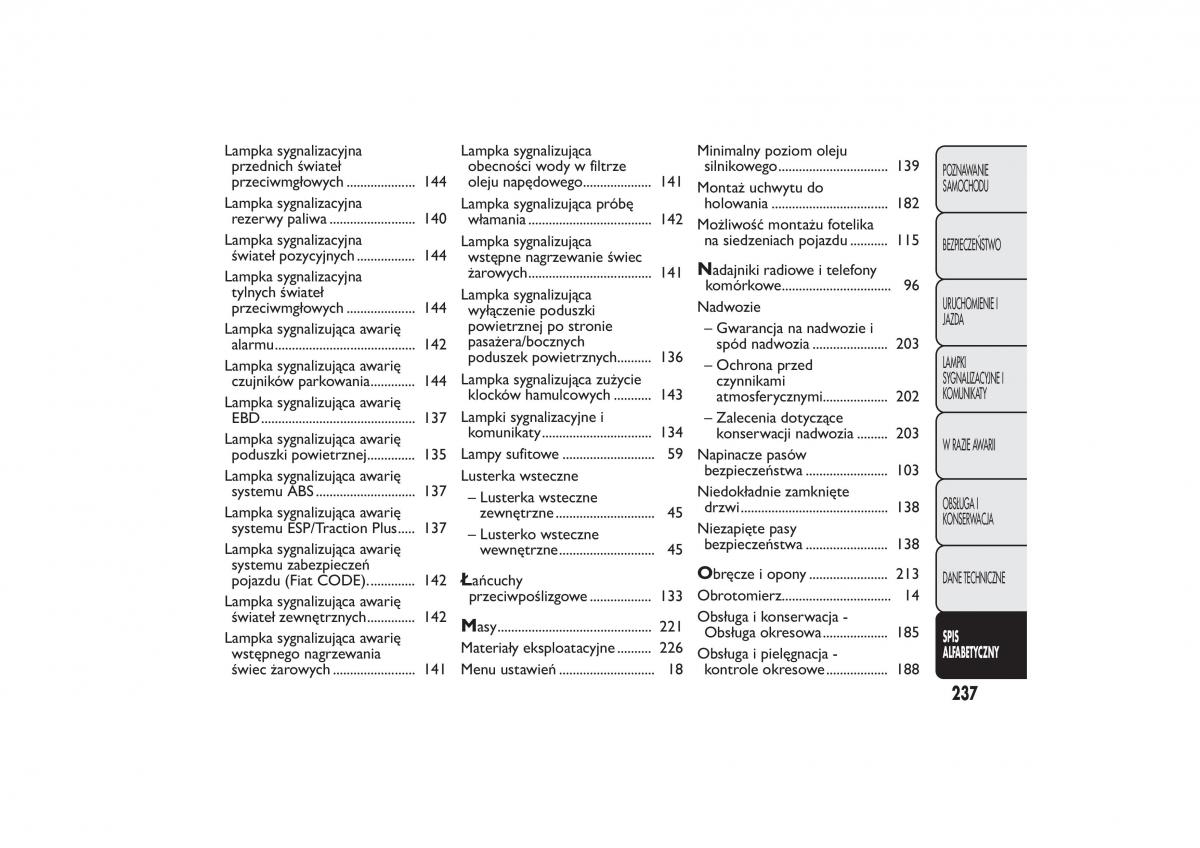 Fiat Fiorino IV 4 instrukcja obslugi / page 240