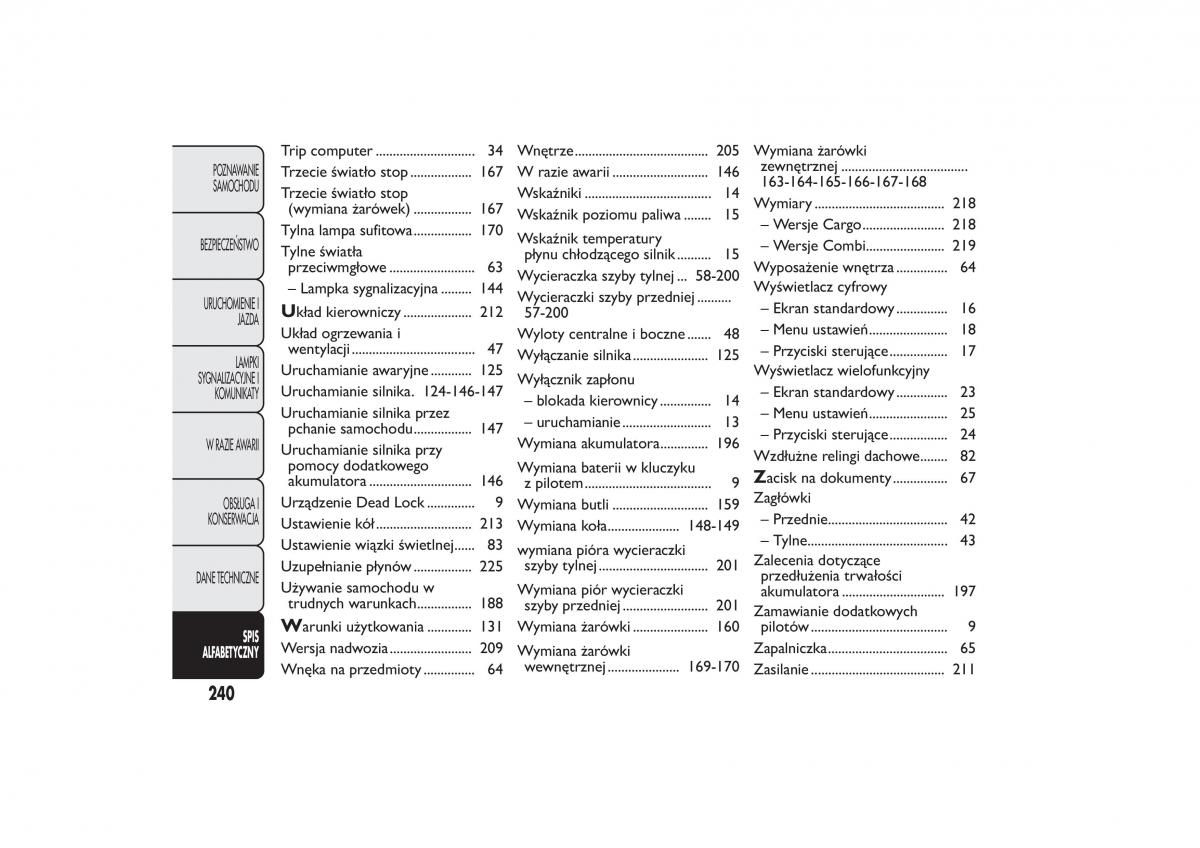 Fiat Fiorino IV 4 instrukcja obslugi / page 243